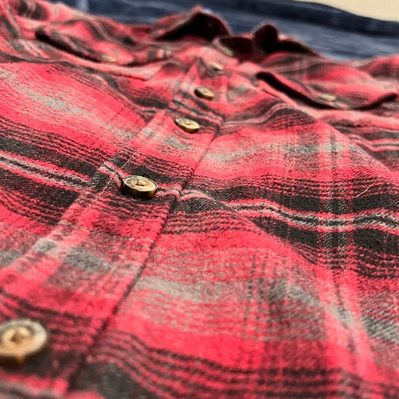 Jachs MFG Men's Long Sleeve Button-Down Heritage Flannel NC3 Red Size Small - Picture 4 of 6
